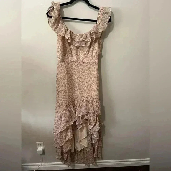 NWOT ASTR THE LABEL MAGNOLIA FLORAL RUFFLE HI-LO MAXI DRESS S - Picture 4 of 10